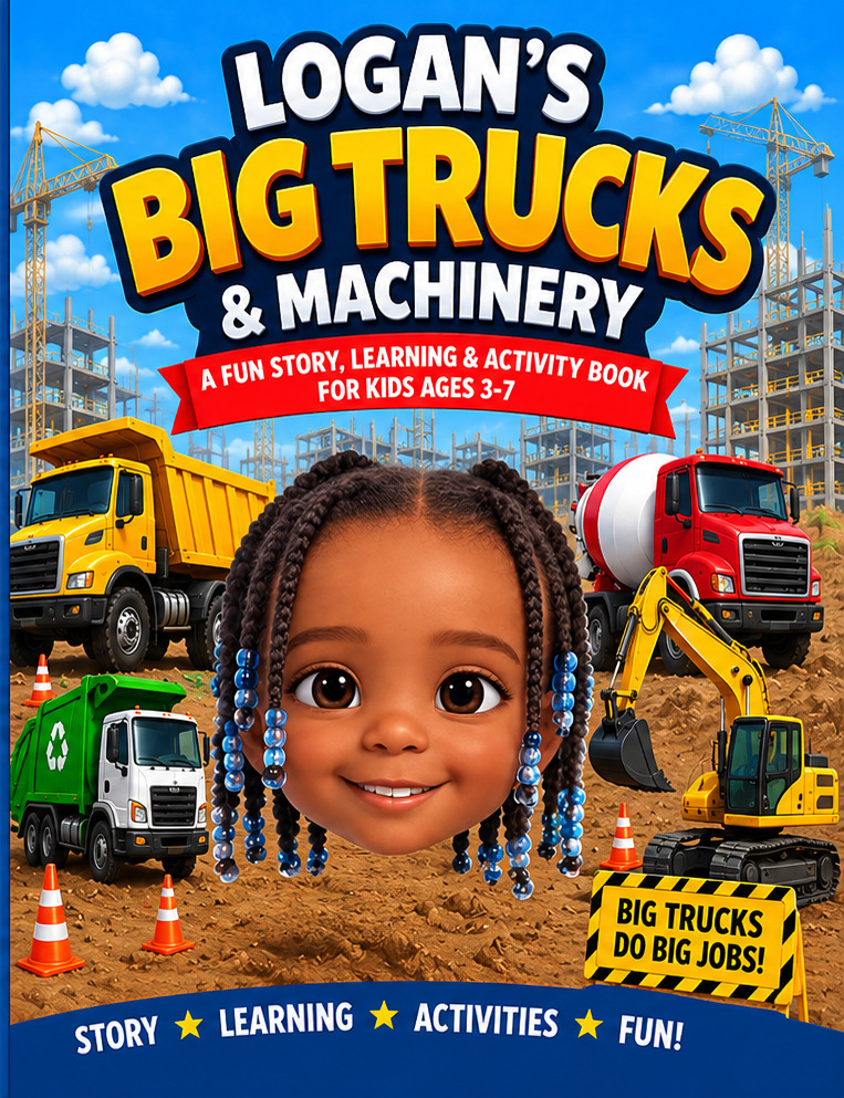Logan's Big Trucks and Machinery, available on Amazon