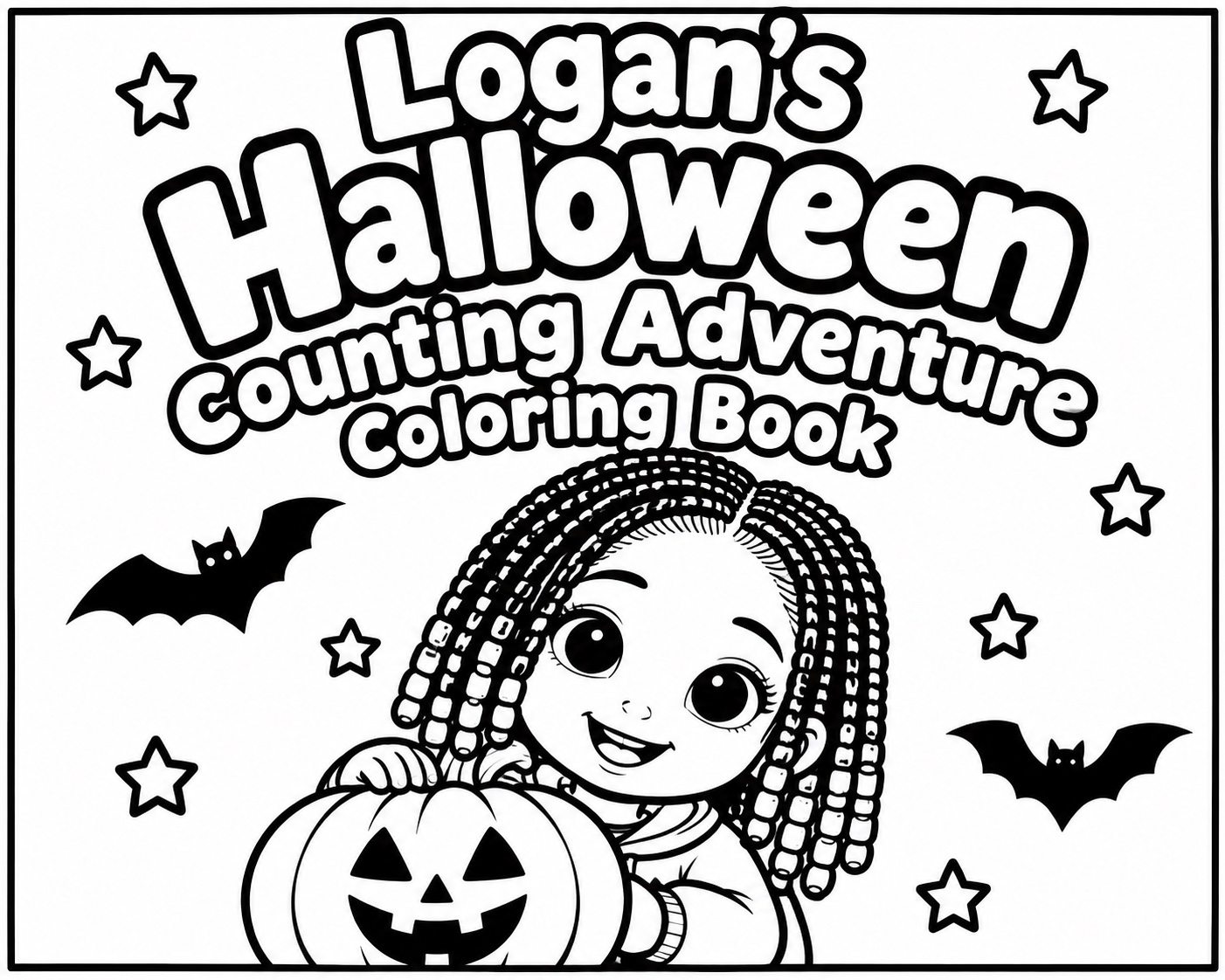 Logan's Halloween Counting Adventure Coloring Book cover